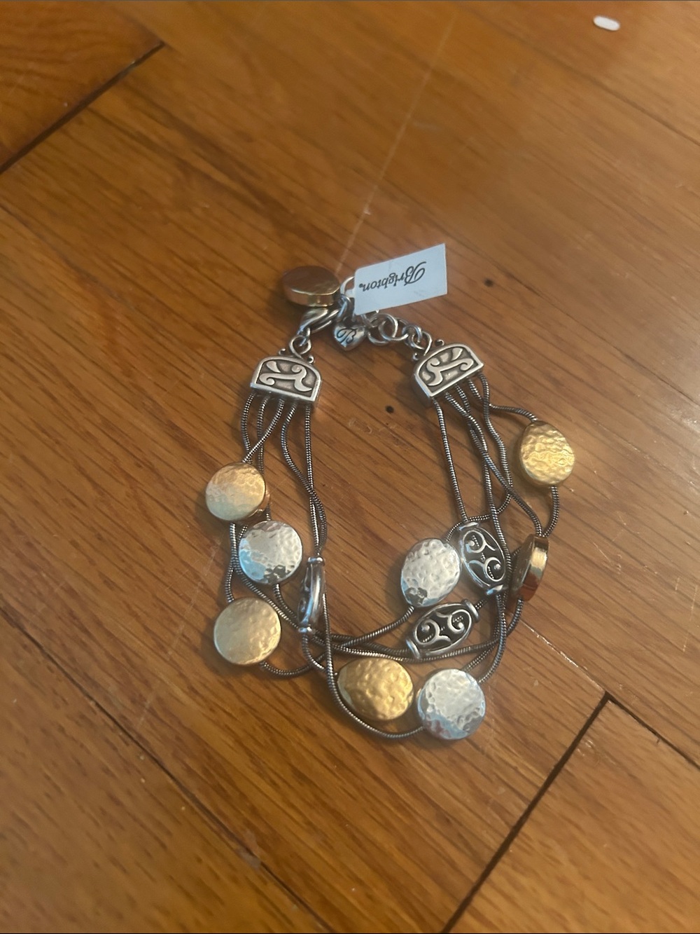 Brighton Two-Tone Hammered Disc Multi-Strand Bracelet - Gold & Silver